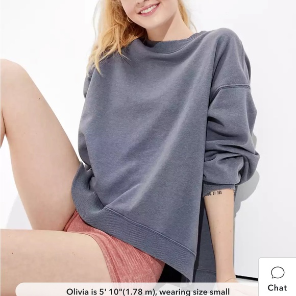 American Eagle Outfitters Blue Oversized Sweatshirt {Size Small} - Picture 8 of 9